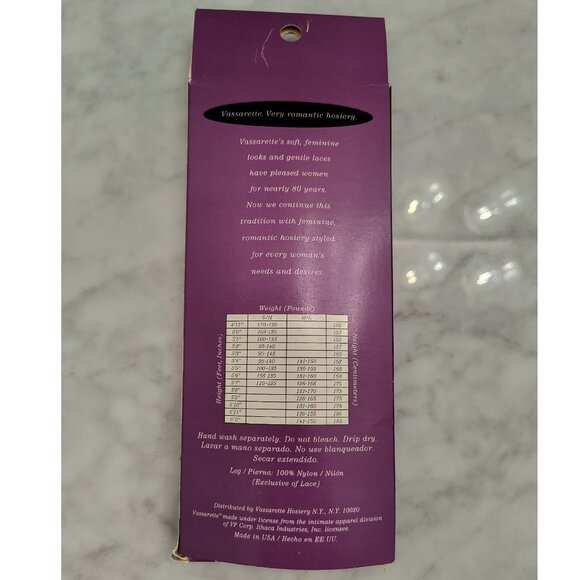 NEW VTG Y2K Vassarette White Lace Trim Garter Romantic Hosiery - Women's M/L - Picture 2 of 2